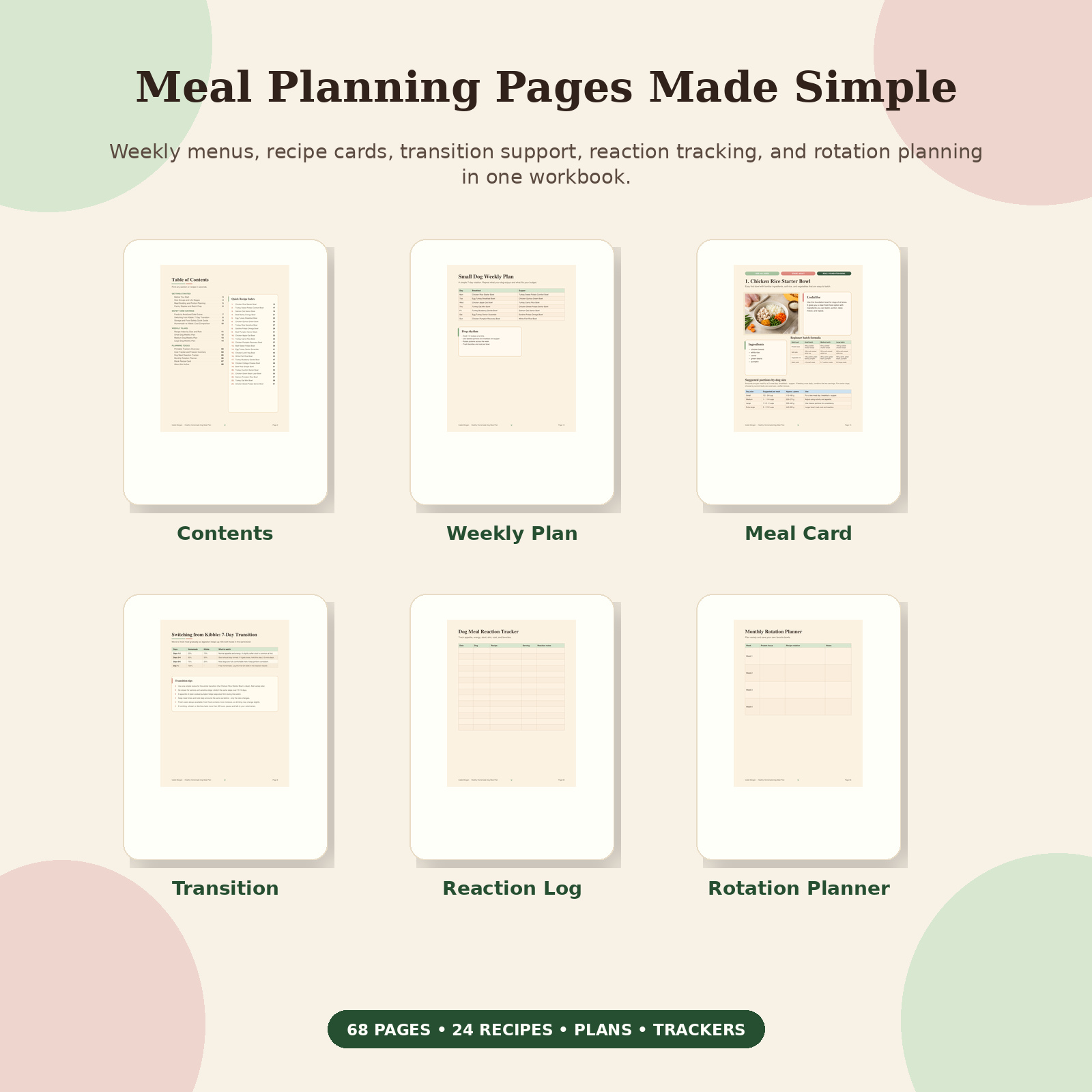Des pages de planification simples
