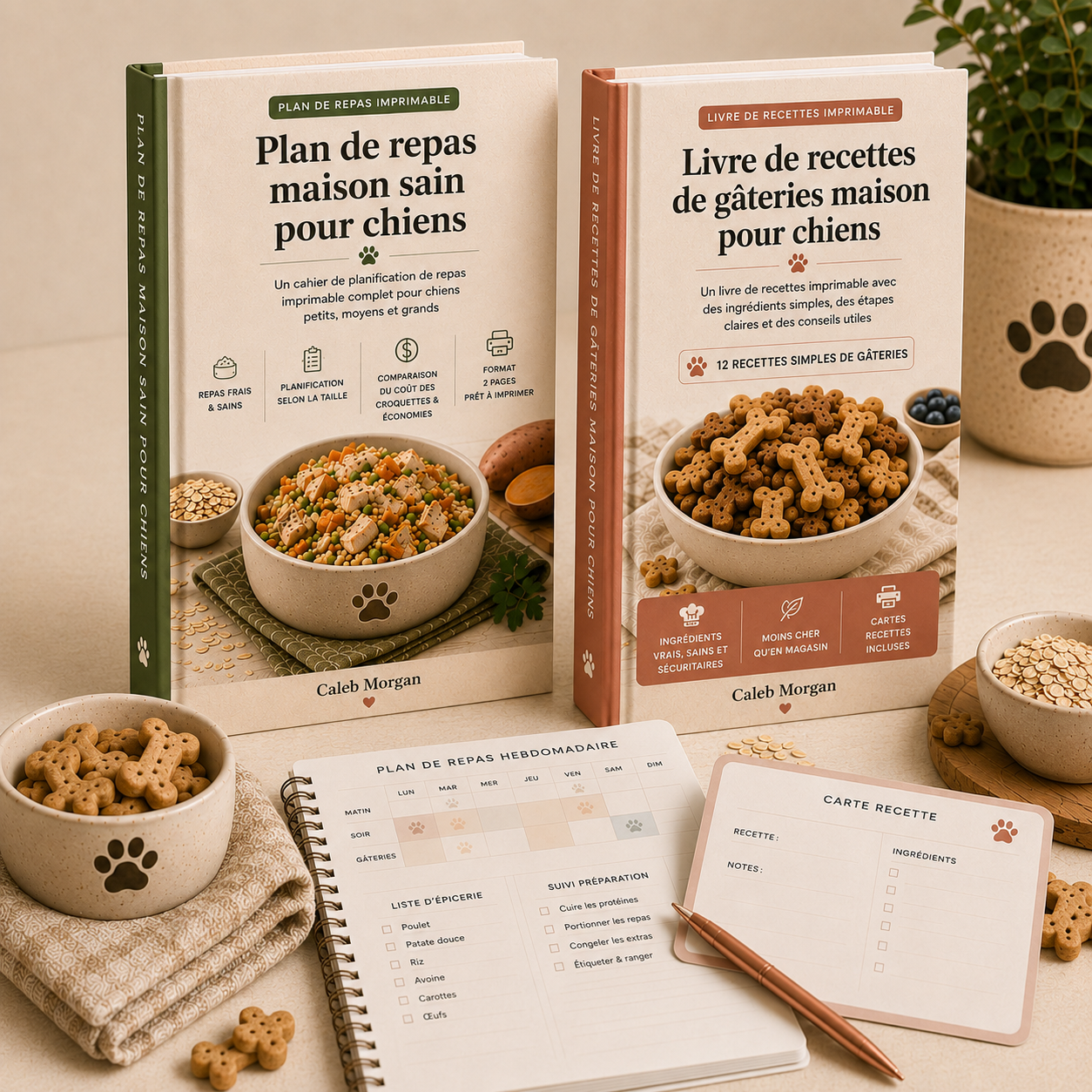 Ensemble GoodBowl Dog : plan de repas et livre de gâteries pour chien